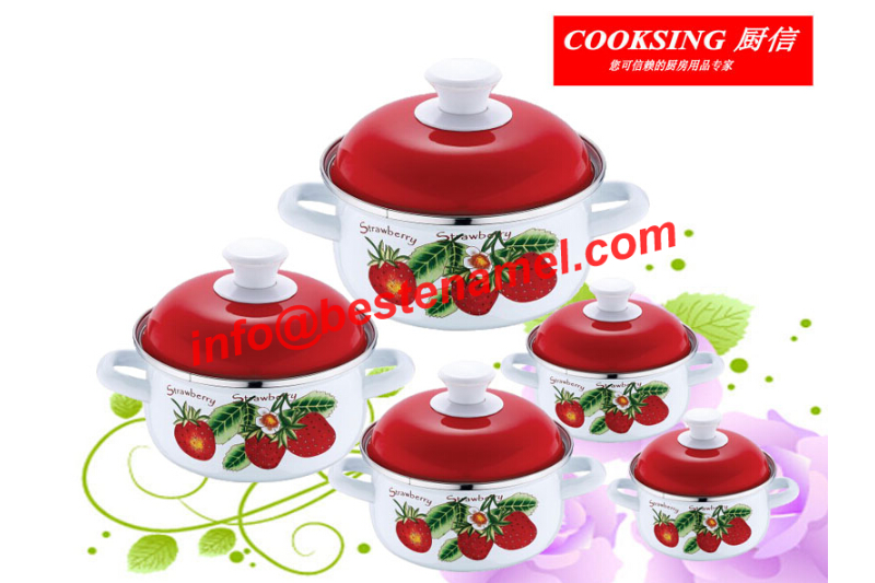 BK-8801DE 5 PCS Enamel Casserole｜Enamel Cookware