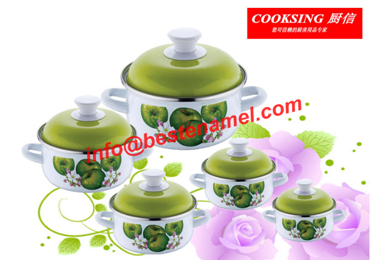 BK-8801DE 5 PCS Enamel Casserole｜Enamel Cookware