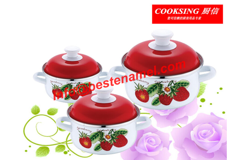 BK-8801DE 3 PCS Enamel Casserole｜Enamel Cookware