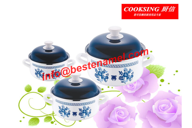 BK-8801DE 3 PCS Enamel Casserole｜Enamel Cookware