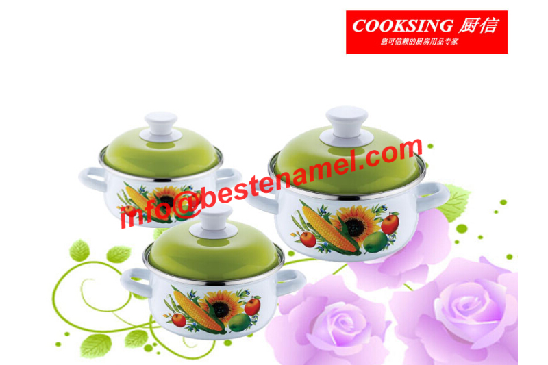 BK-8801DE 3 PCS Enamel Casserole｜Enamel Cookware