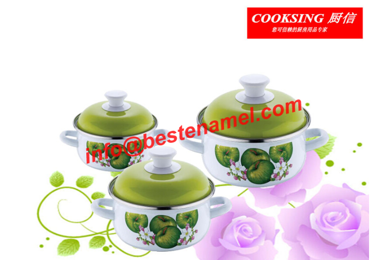 BK-8801DE 3 PCS Enamel Casserole｜Enamel Cookware