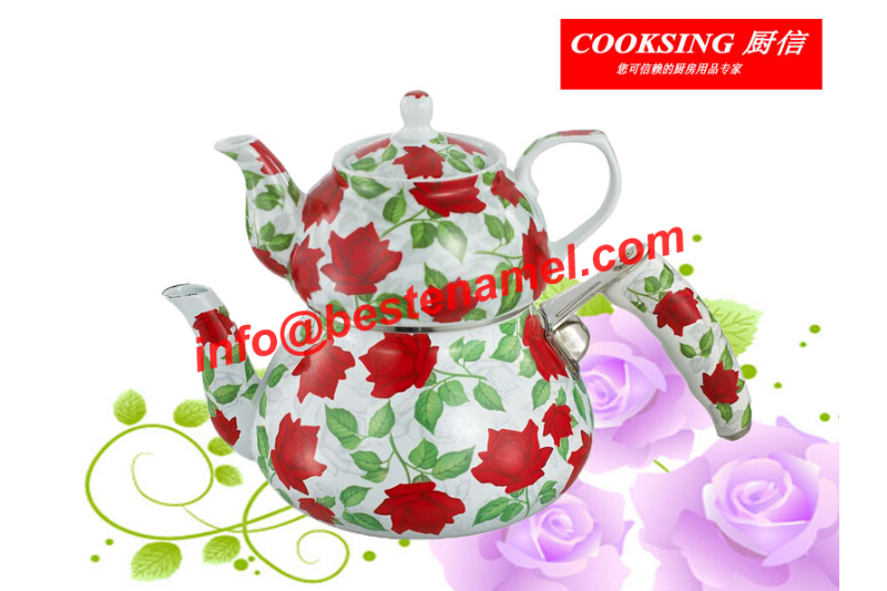 BK-107 Porcelain Enamel Teapot｜Teapot Kettle Set