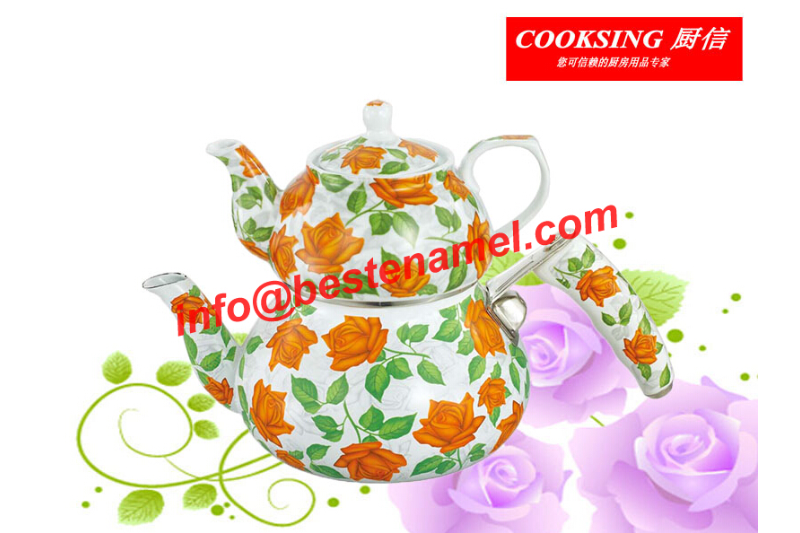 BK-107 Porcelain Enamel Teapot｜Teapot Kettle Set