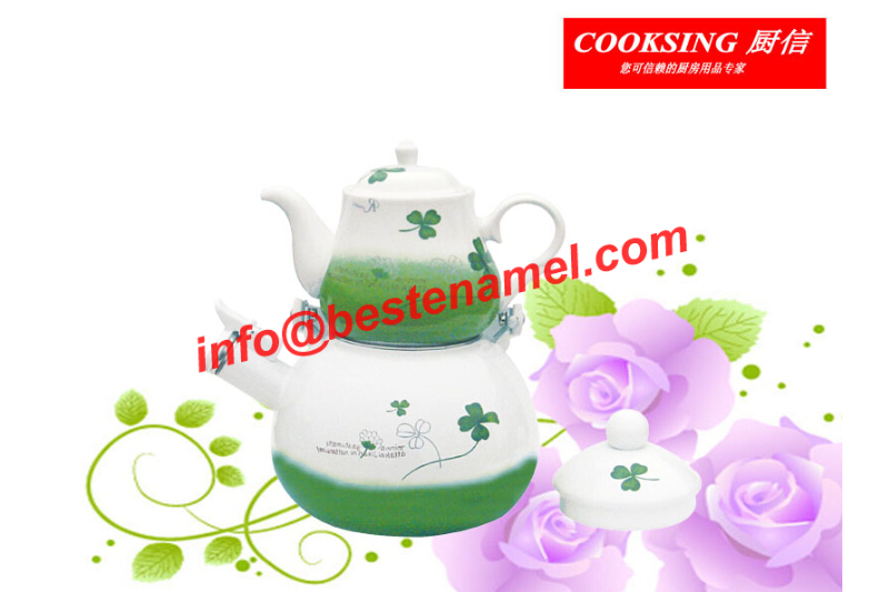 BK-806J Porcelain Enamel Teapot｜Teapot Kettle Set｜Porcelain Enamel Kettle｜Teapot Kettle Set｜Enamel Kettle Set｜Enamel Kettle