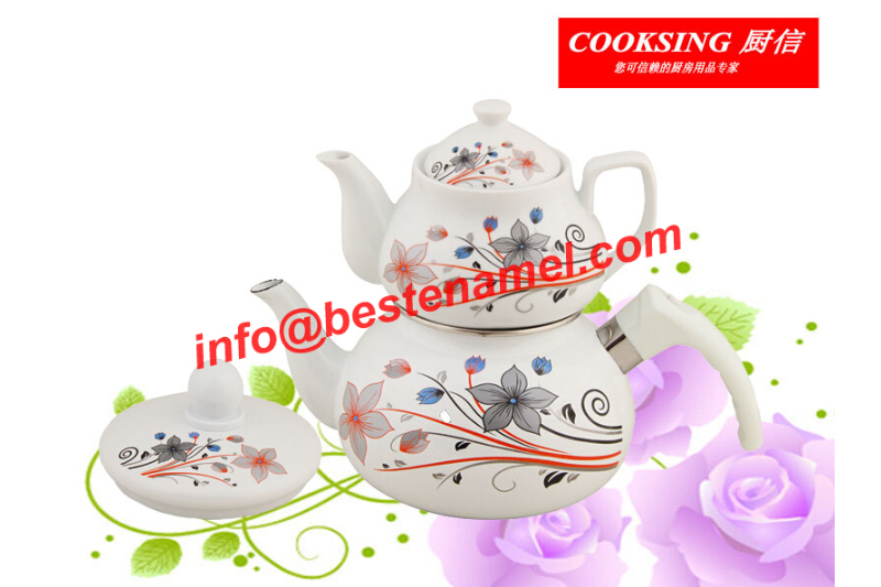 BK-507 Porcelain Enamel Teapot｜Teapot Kettle Set｜Porcelain Enamel Kettle｜Teapot Kettle Set｜Enamel Kettle Set｜Enamel Kettle