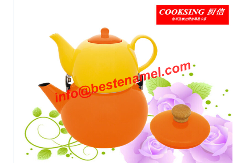 BK-807TD Porcelain Enamel Teapot｜Teapot Kettle Set｜Porcelain Enamel Kettle｜Teapot Kettle Set｜Enamel Kettle Set｜Enamel Kettle