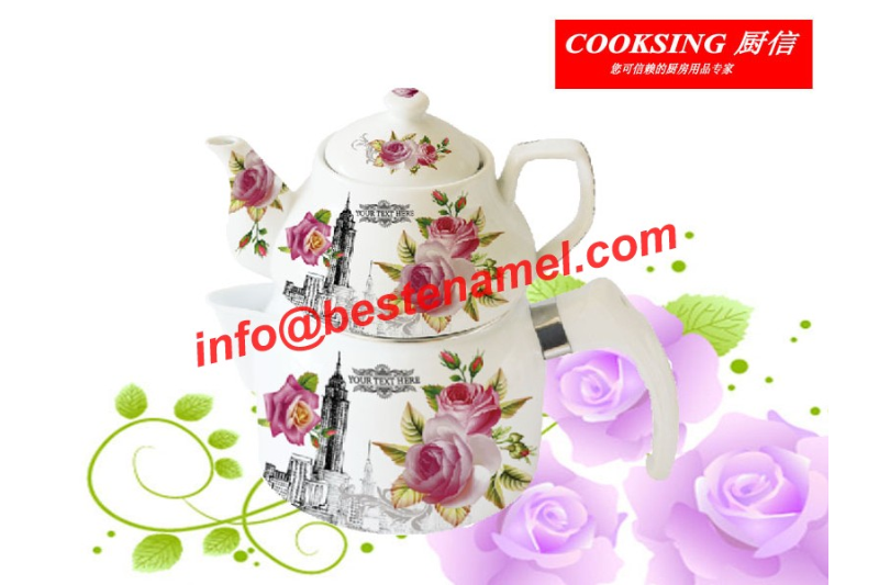 BK-307 Porcelain Enamel Teapot｜Teapot Kettle Set｜Porcelain Enamel Kettle｜Teapot Kettle Set｜Enamel Kettle Set｜Enamel Kettle