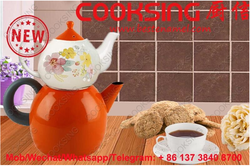 BK-3207DE Porcelain Enamel Teapot Kettle