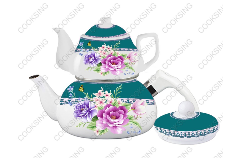 BK-507 0.75L/2.3L Porcelain Enamel Teapot Set｜Teapot Kettle Set｜Porcelain Enamel Kettle Set｜Teapot Set｜Kettle Set｜Enamel Kettle Set