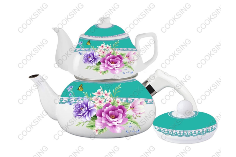 BK-507 0.75L/2.3L Porcelain Enamel Teapot Set｜Teapot Kettle Set｜Porcelain Enamel Kettle Set｜Teapot Set｜Kettle Set｜Enamel Kettle Set