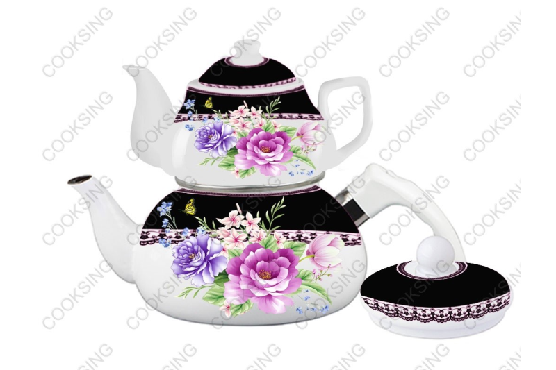 BK-507 0.75L/2.3L Porcelain Enamel Teapot Set｜Teapot Kettle Set｜Porcelain Enamel Kettle Set｜Teapot Set｜Kettle Set｜Enamel Kettle Set