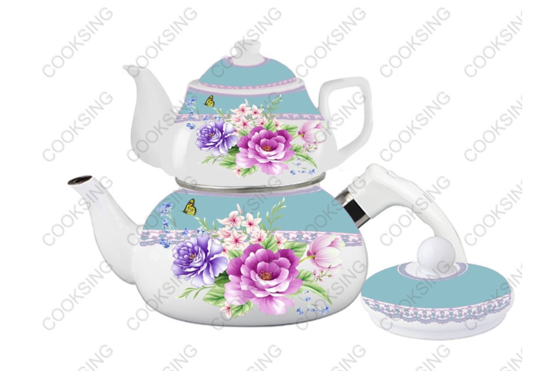 BK-507 0.75L/2.3L Porcelain Enamel Teapot Set｜Teapot Kettle Set｜Porcelain Enamel Kettle Set｜Teapot Set｜Kettle Set｜Enamel Kettle Set