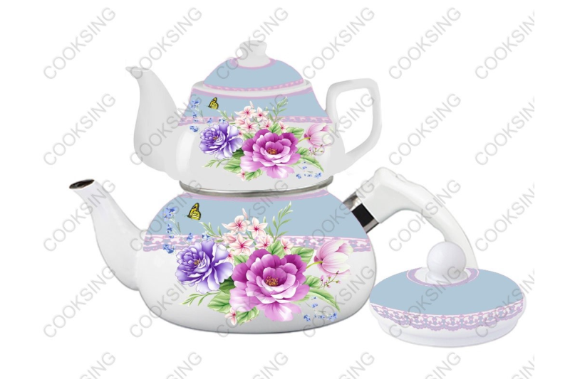 BK-507 0.75L/2.3L Porcelain Enamel Teapot Set｜Teapot Kettle Set｜Porcelain Enamel Kettle Set｜Teapot Set｜Kettle Set｜Enamel Kettle Set