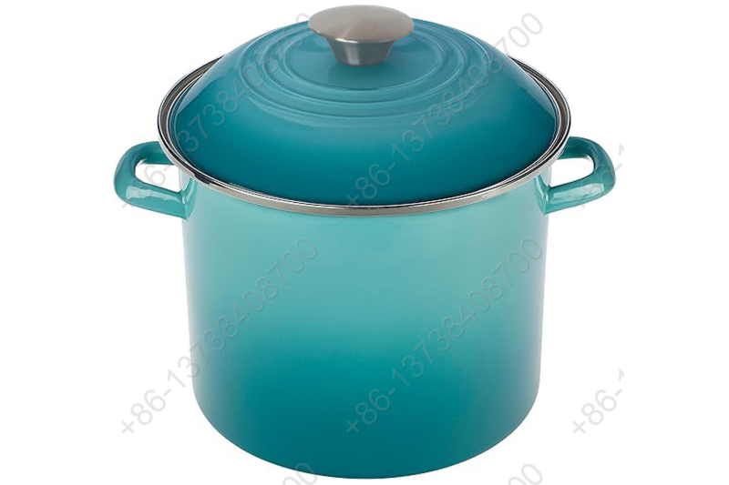 0.8mm Enamel Imitation Cast Iron Stock Pot High Pot Cookware Pot With Holly Handles