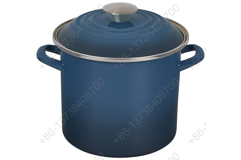 0.8mm Enamel Imitation Cast Iron Stock Pot High Pot Cookware Pot With Holly Handles