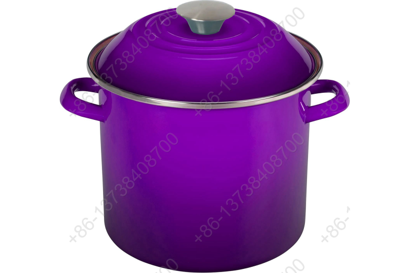 0.8mm Enamel Imitation Cast Iron Stock Pot High Pot Cookware Pot With Holly Handles