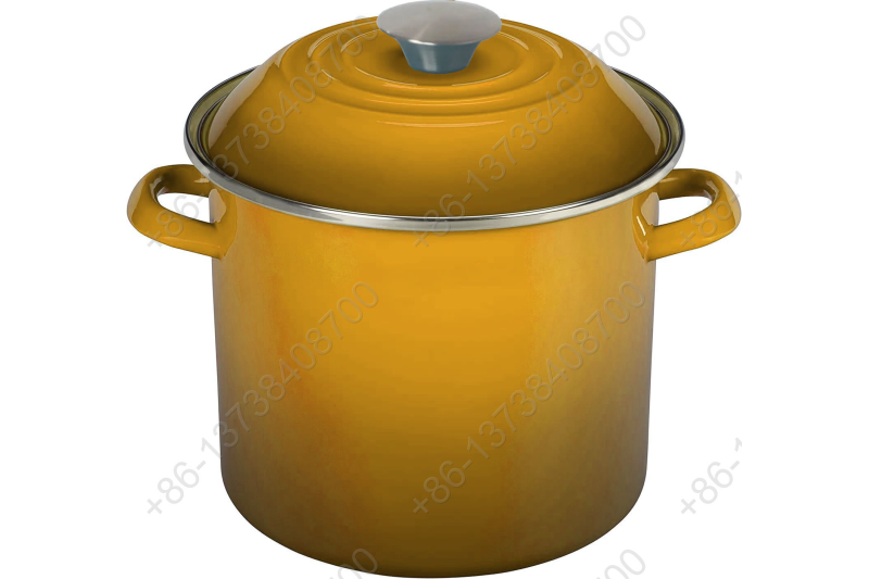 0.8mm Enamel Imitation Cast Iron Stock Pot High Pot Cookware Pot With Holly Handles