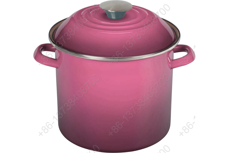 0.8mm Enamel Imitation Cast Iron Stock Pot High Pot Cookware Pot With Holly Handles