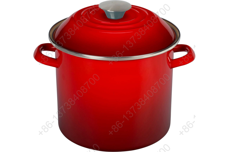 0.8mm Enamel Imitation Cast Iron Stock Pot High Pot Cookware Pot With Holly Handles