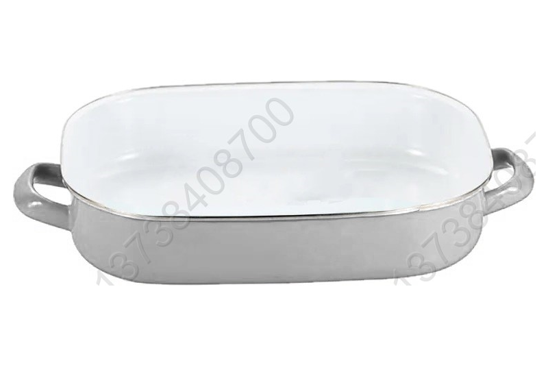 Colorful Enamel Coated Bakeware Enamel Baking Pan With Metal Handles