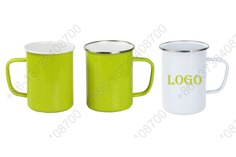 Enamel High Mug Enamel High Cup Camping Mugs With Different Colors Customized Brand Logo