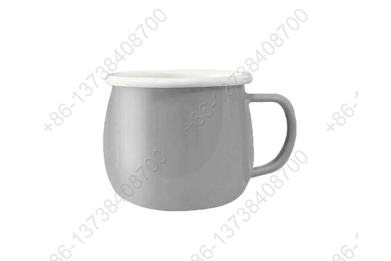 Custom Enamel Belly Shape Coffee Cups And Mugs Enamel Big Belly Shape Coffee Mug With Handles