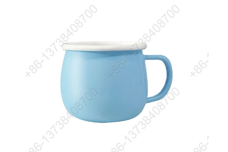 Custom Enamel Belly Shape Coffee Cups And Mugs Enamel Big Belly Shape Coffee Mug With Handles