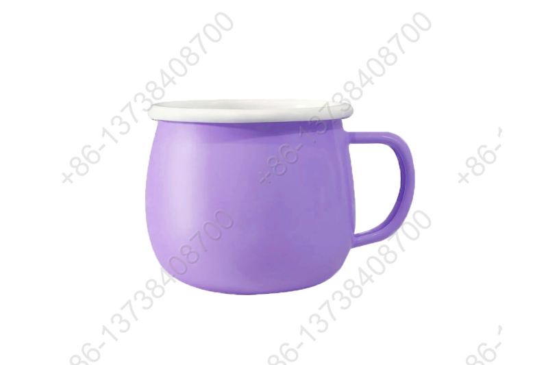 Custom Enamel Belly Shape Coffee Cups And Mugs Enamel Big Belly Shape Coffee Mug With Handles