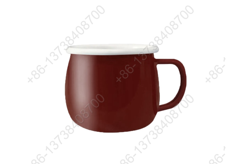 Custom Enamel Belly Shape Coffee Cups And Mugs Enamel Big Belly Shape Coffee Mug With Handles