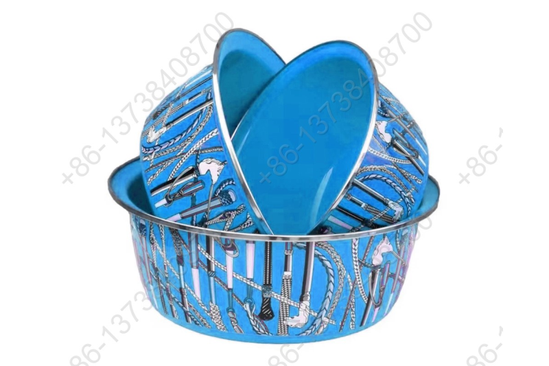 24/28/32CM 3 Pcs Colorful Enamel Pot Bowl Basin Enamel Carbon Steel Basin Bowl Pot Home Kitchen Durable Washing Basin