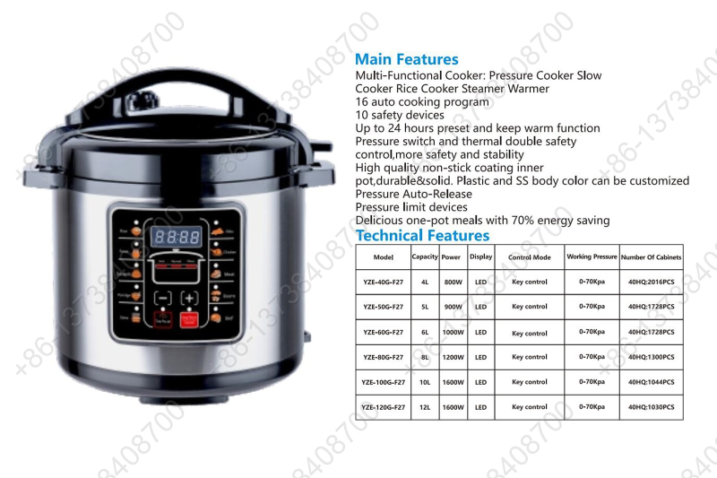 Electric Pressure Cooker Large LCD Screen Pressure Cooker Multi Functional Pressure Cooker Touch Control Pressure Cooker Timer Pressure Cooker Commercial Electric Pressure Cooker