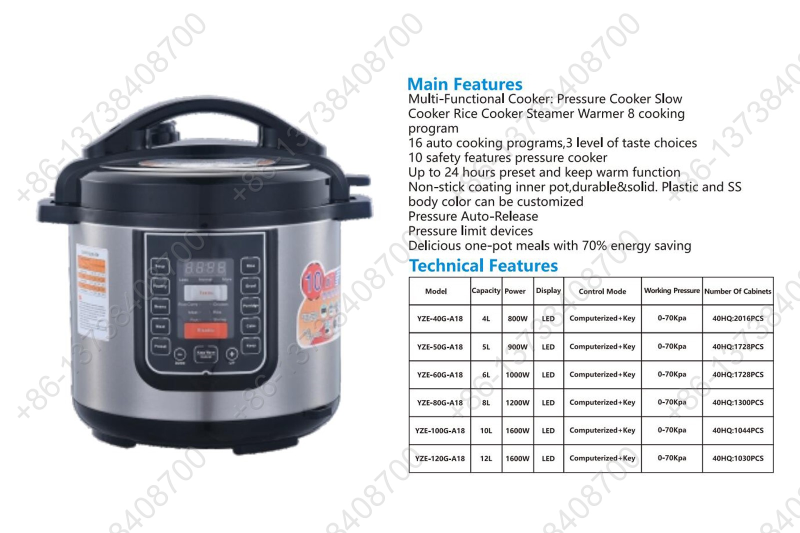 Electric Pressure Cooker Large LCD Screen Pressure Cooker Multi Functional Pressure Cooker Touch Control Pressure Cooker Timer Pressure Cooker Commercial Electric Pressure Cooker