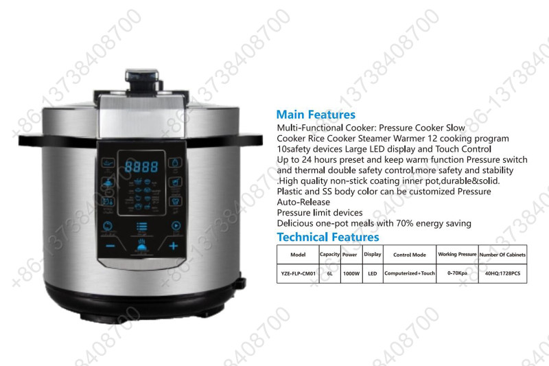 Electric Pressure Cooker Large LCD Screen Pressure Cooker Multi Functional Pressure Cooker Touch Control Pressure Cooker Timer Pressure Cooker Commercial Electric Pressure Cooker