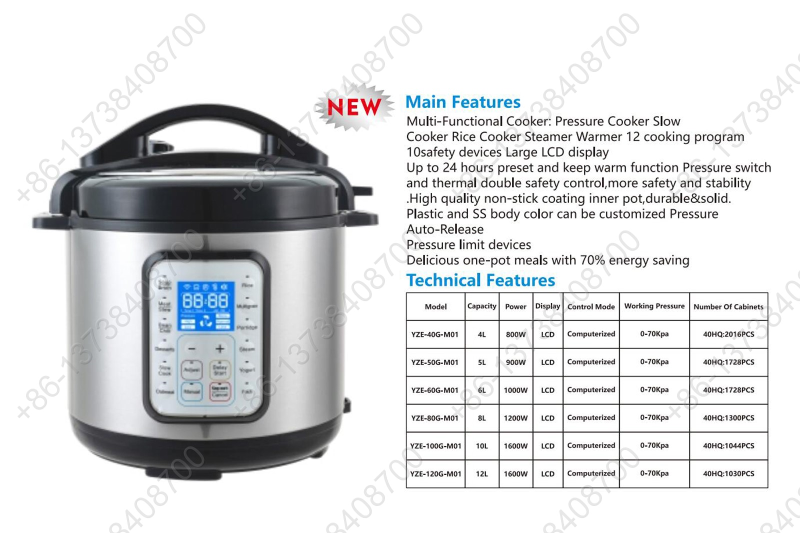 Electric Pressure Cooker Large LCD Screen Pressure Cooker Multi Functional Pressure Cooker Touch Control Pressure Cooker Timer Pressure Cooker Commercial Electric Pressure Cooker