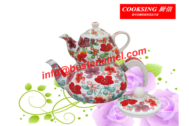BK-007 Porcelain Enamel Teapot｜Teapot Kettle Set