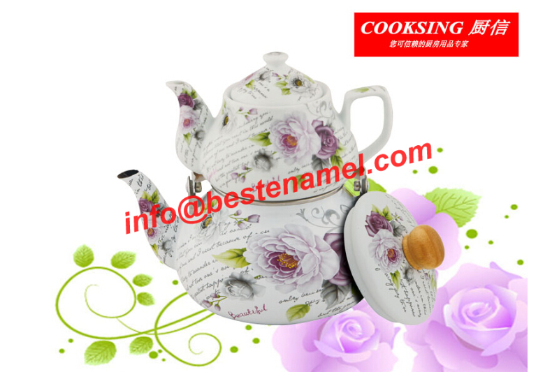 BK-807F Porcelain Enamel Teapot｜Teapot Kettle Set｜Porcelain Enamel Kettle｜Teapot Kettle Set｜Enamel Kettle Set｜Enamel Kettle