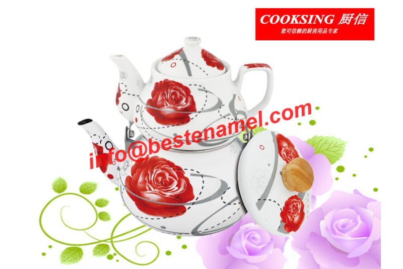 BK-807F Porcelain Enamel Teapot｜Teapot Kettle Set｜Porcelain Enamel Kettle｜Teapot Kettle Set｜Enamel Kettle Set｜Enamel Kettle