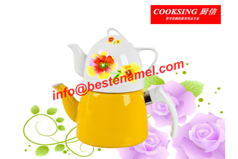 BK-607D Porcelain Enamel Teapot｜Teapot Kettle Set｜Porcelain Enamel Kettle｜Teapot Kettle Set｜Enamel Kettle Set｜Enamel Kettle