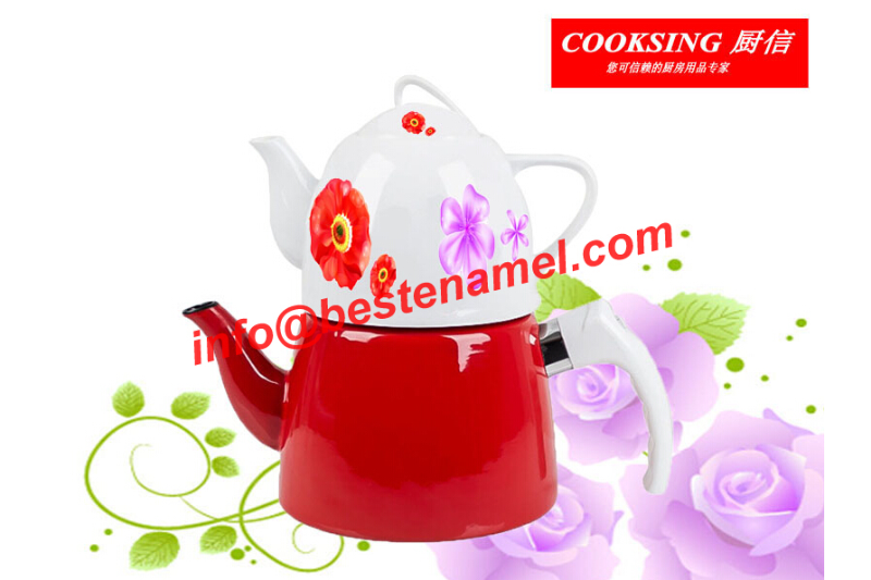 BK-607D Porcelain Enamel Teapot｜Teapot Kettle Set｜Porcelain Enamel Kettle｜Teapot Kettle Set｜Enamel Kettle Set｜Enamel Kettle