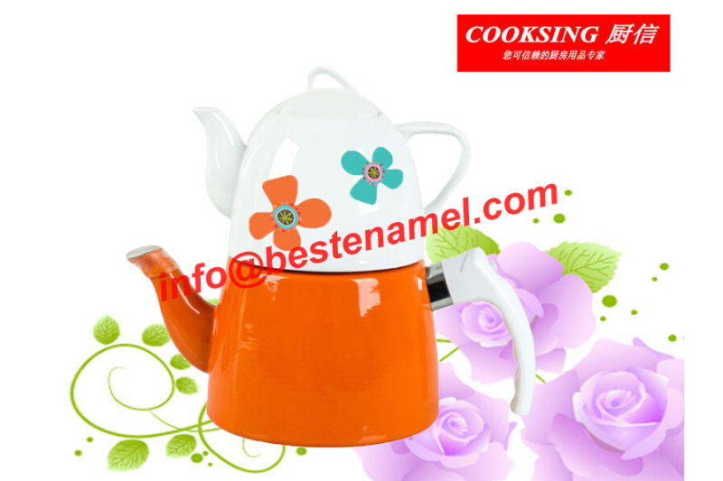 BK-607D Porcelain Enamel Teapot｜Teapot Kettle Set｜Porcelain Enamel Kettle｜Teapot Kettle Set｜Enamel Kettle Set｜Enamel Kettle