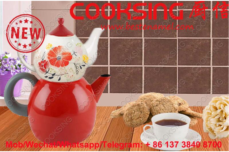 BK-3207DE Porcelain Enamel Teapot Kettle