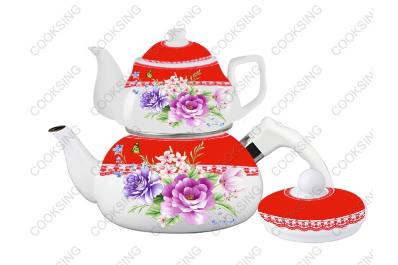 BK-507 0.75L/2.3L Porcelain Enamel Teapot Set｜Teapot Kettle Set｜Porcelain Enamel Kettle Set｜Teapot Set｜Kettle Set｜Enamel Kettle Set