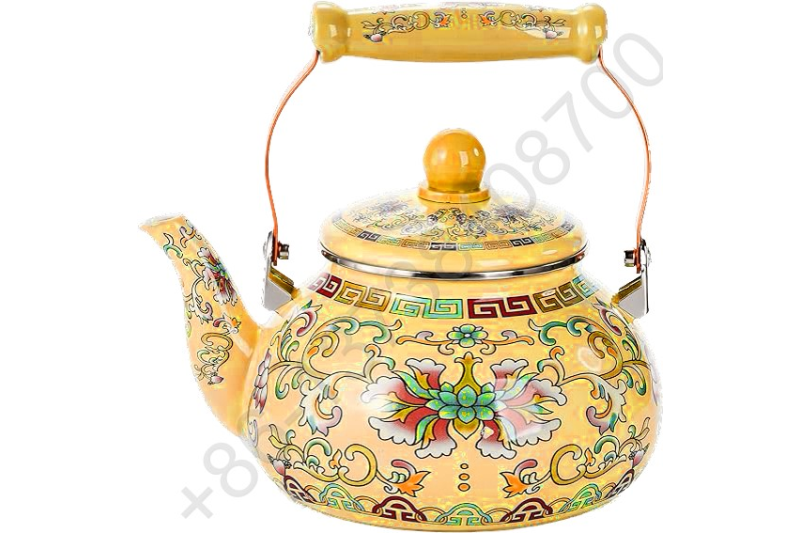 2.5L Arabic Colorfull Enamel Kettle / Enamel Teapot With Colorful Handle And Knobs