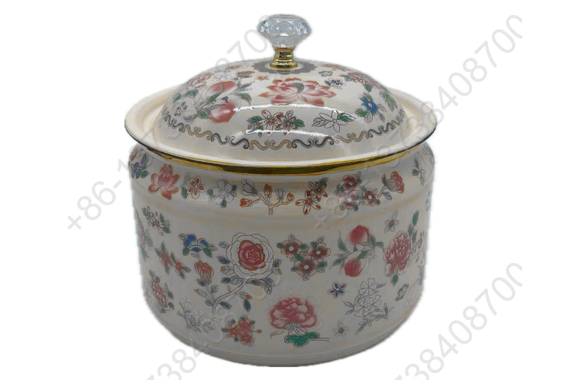 2.6L Luxury Arabic Colorful Enamel Candy Jar Candy Can With Decals And Golden Rim And Crystal Knob